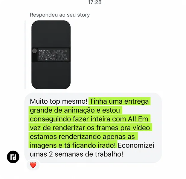 Depoimento de aluno sobre resultados com IA