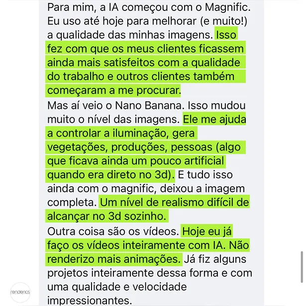 Depoimento de aluno sobre resultados com IA